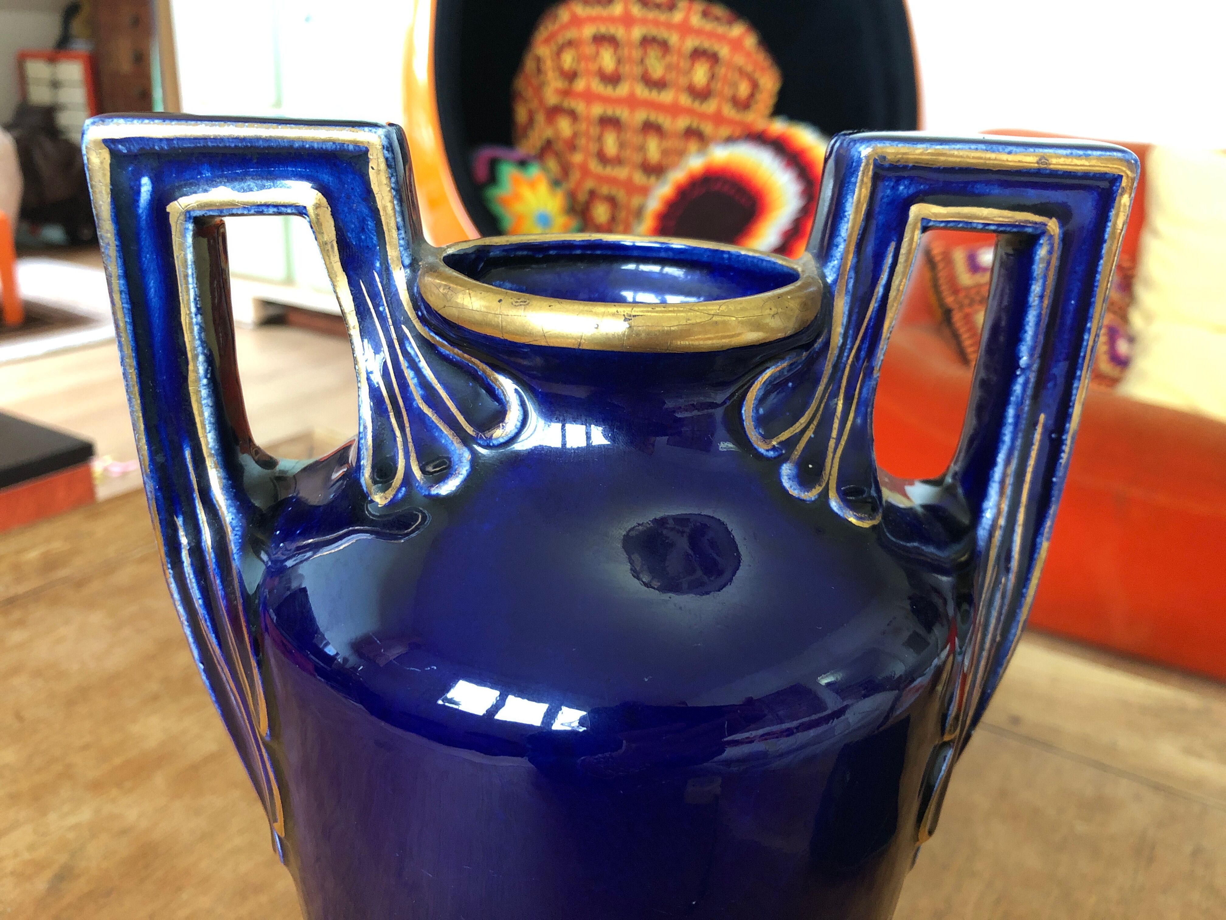 Art deco vase faience of vierzon louis gueule