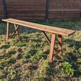 Solid wood truss bench