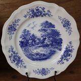 Set of 2 Sarreguemines flat plates, Romantic model, 25cm