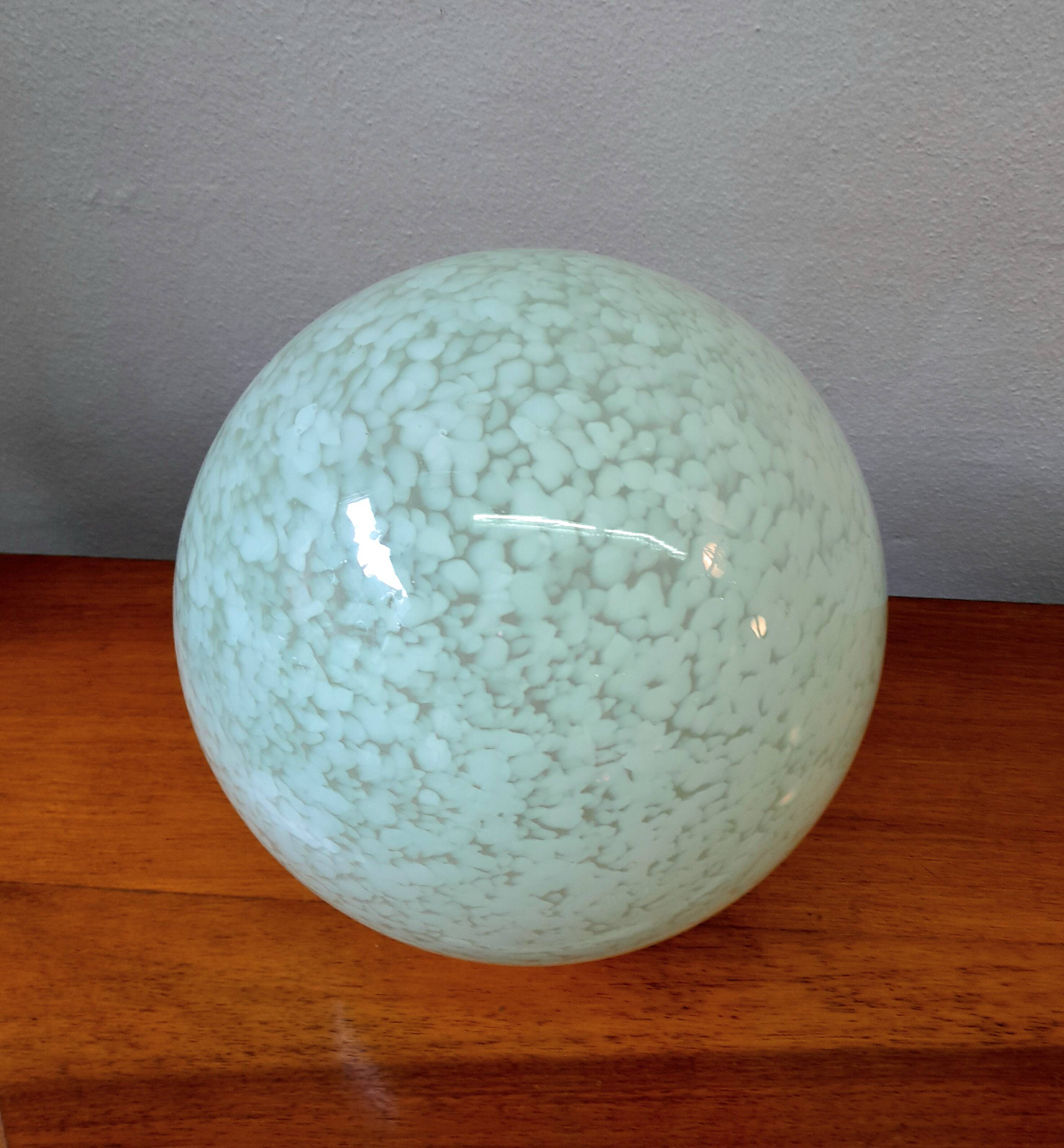 Lampe à poser verre de Clichy vert d'eau