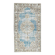 4x7 Sky Blue Classic Pattern Vintage Persian Rug, 113x201Cm