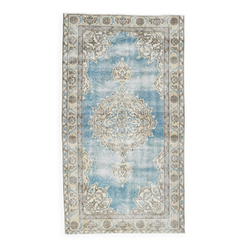 Tapis persan vintage bleu ciel