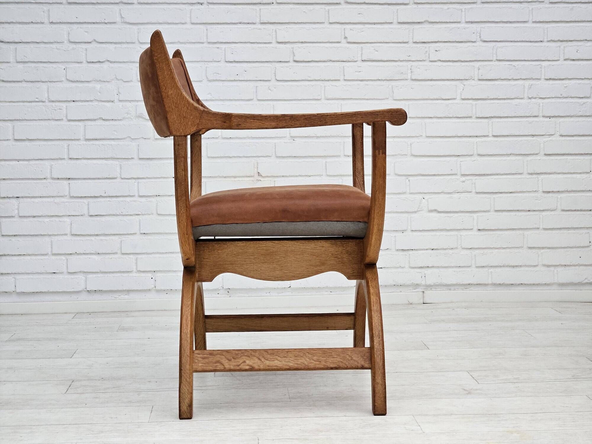 1960s, Danish design by Henning Kjærnulf, reupholstered lounge chair, model "Kurul".