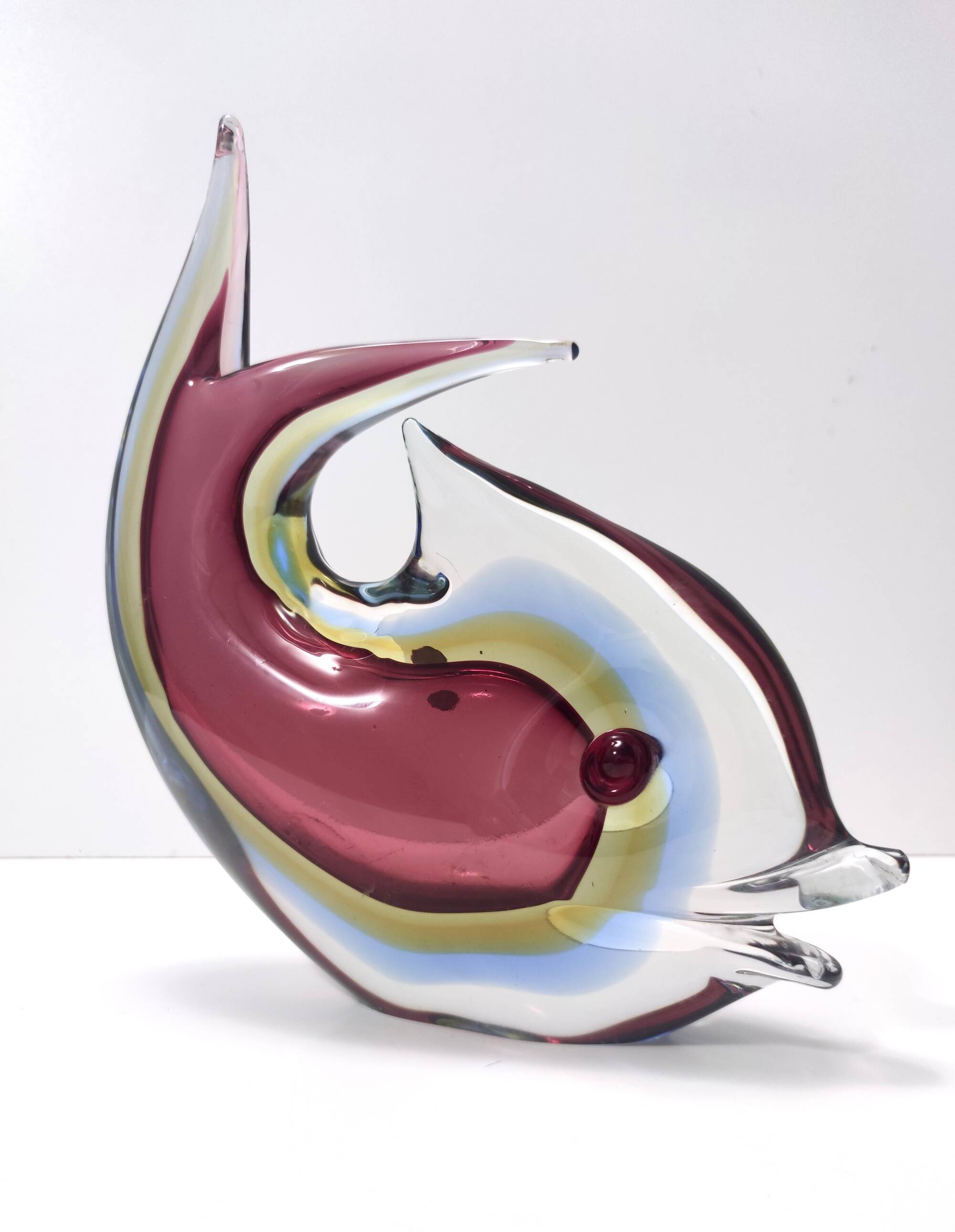 Sommerso Murano Glass Vase Ascribable to Poli for Seguso, Italy