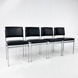 Set of 4 vintage dining chairs, Belgium, 1980