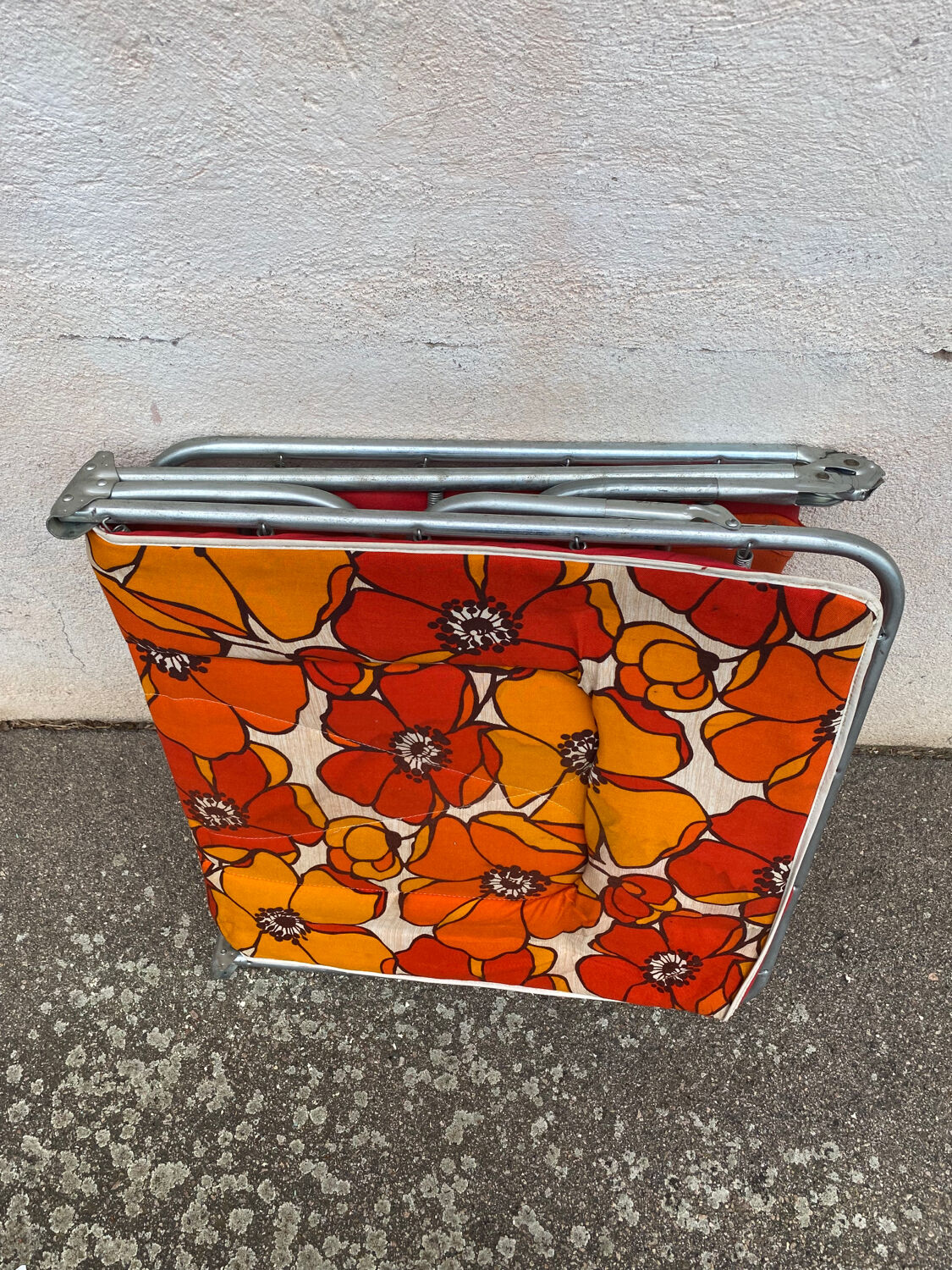 Orange vintage deckchair