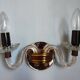 Pair of vintage glass/mirror two-arm wall lights