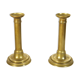 Pair of brass push candlesticks