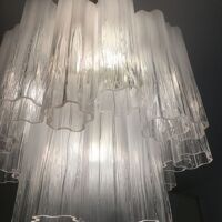 Suspension blanc en verre de murano « tronchi » disparu d50