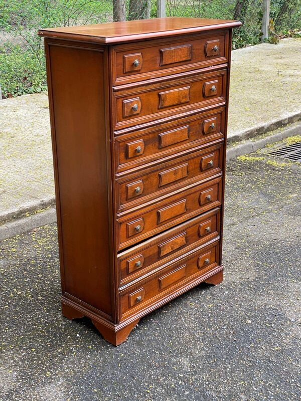Semainier commode vintage 7 tiroirs coloniale en bois