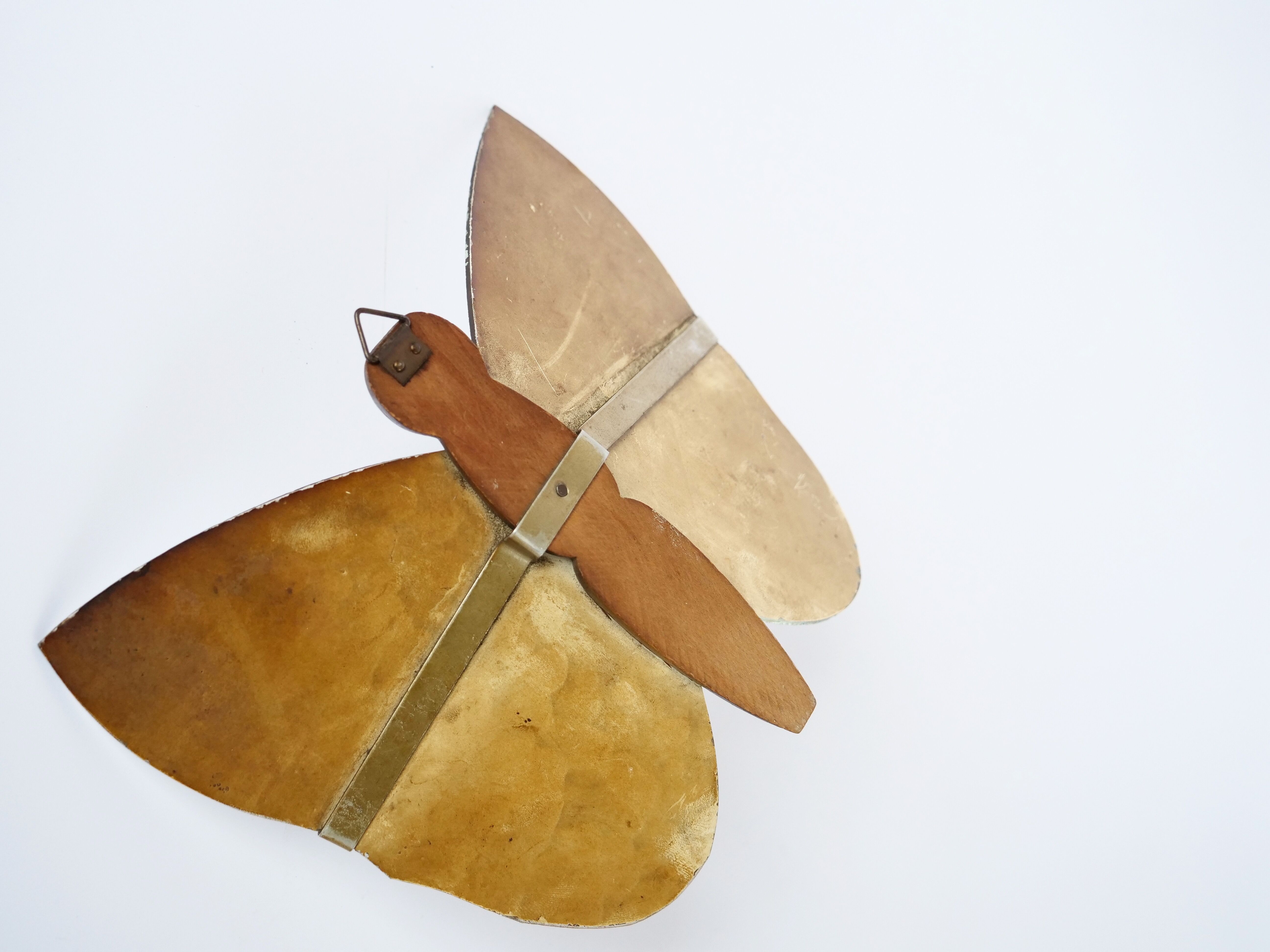 butterfly mirror photophore butterfly wall candlestick 18x15cm