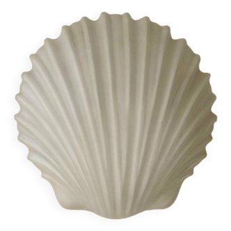 Vintage shell wall lamp, opaline, Limburg Germany 1960