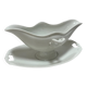 White porcelain sauce boat on tray