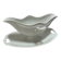 White porcelain sauce boat on tray
