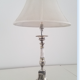 Silver metal lamp, old nineteenth electrified candle refurbished.