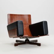 Swivel rosewood model 401 armchair by Menilio Taro for Cinova, 1960s