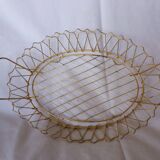Flat gold metal and scoubidou basket basket