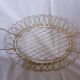 Corbeille panier plat métal doré et scoubidou