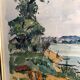 Aquarelle de Georges Prestat Fleuve en Centrafrique