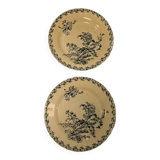 2 flat plates from Gien, thistles model