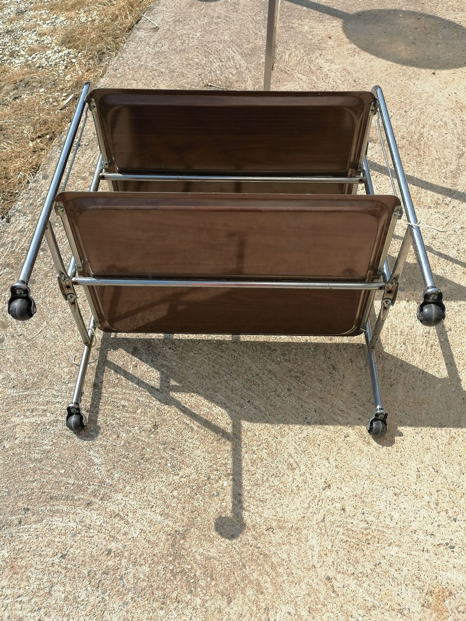 Vintage chrome Textable style folding trolley