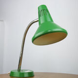 Adjustable Desk Lamp in Green Painted Metal and Chrome-Plated Spiral Arm from TEP, 1970s