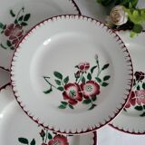 4 assiettes à dessert Sarreguemines épernay faïence vintage