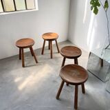 4 hammered brutalist stools
