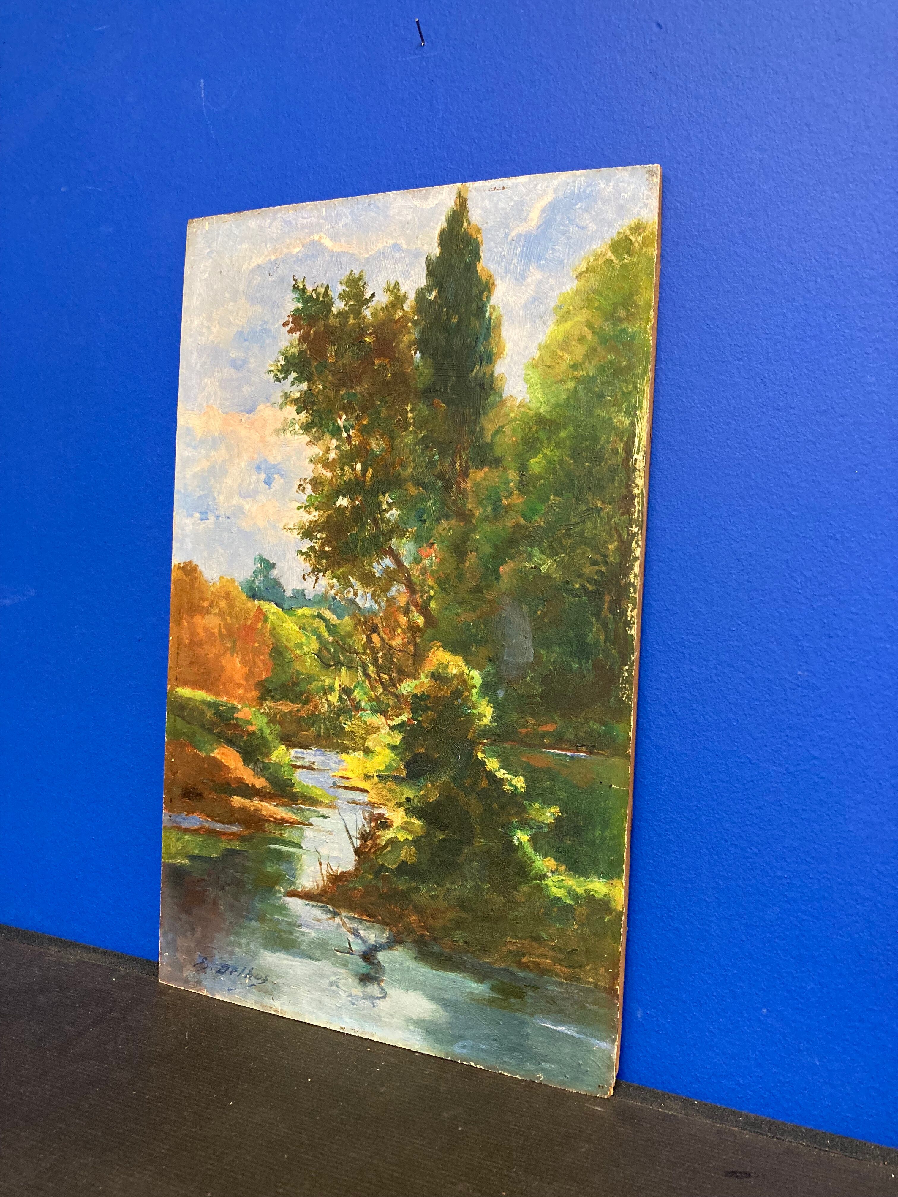 Huile sur bois vintage