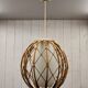 Vintage rattan and opaline pendant light