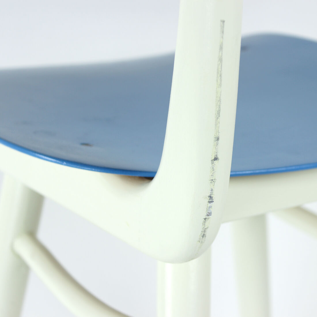 Chair in blue & white by ton, czechoslovakia 1960s