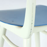 Chair in blue & white by ton, czechoslovakia 1960s