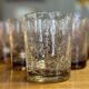 Biot XXeme : série de 10 verres a citronnade en verre bullé signés reflets brun orangé
