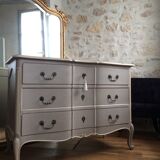 Patinated crossbow commode