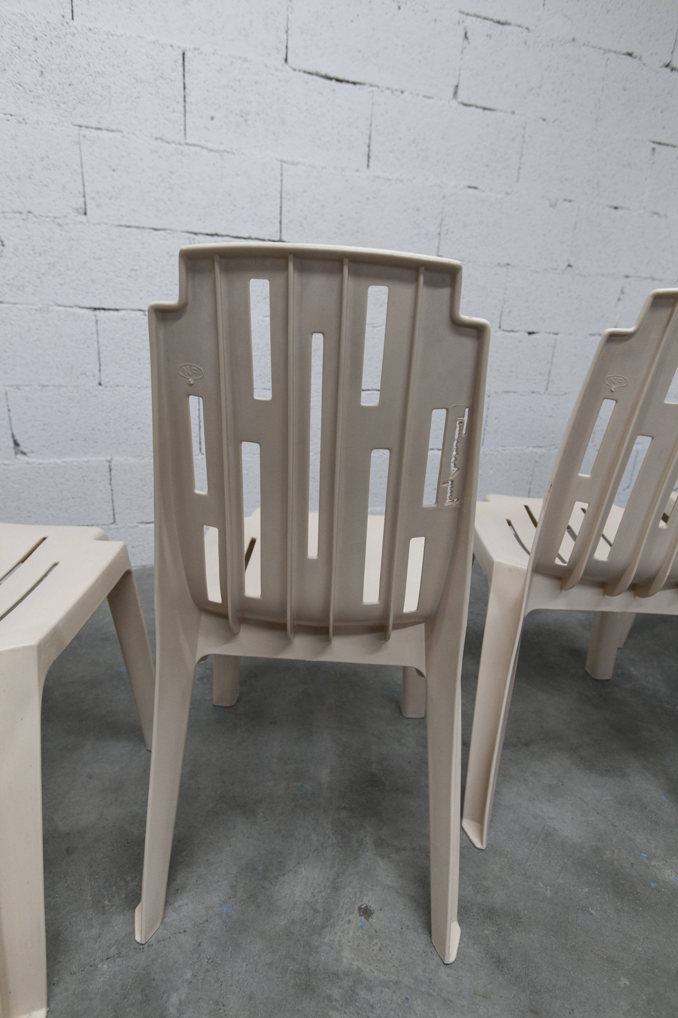 Set of 4 Samba chairs, manufactured by Henry Massonnet, designed by Pierre Paulin
