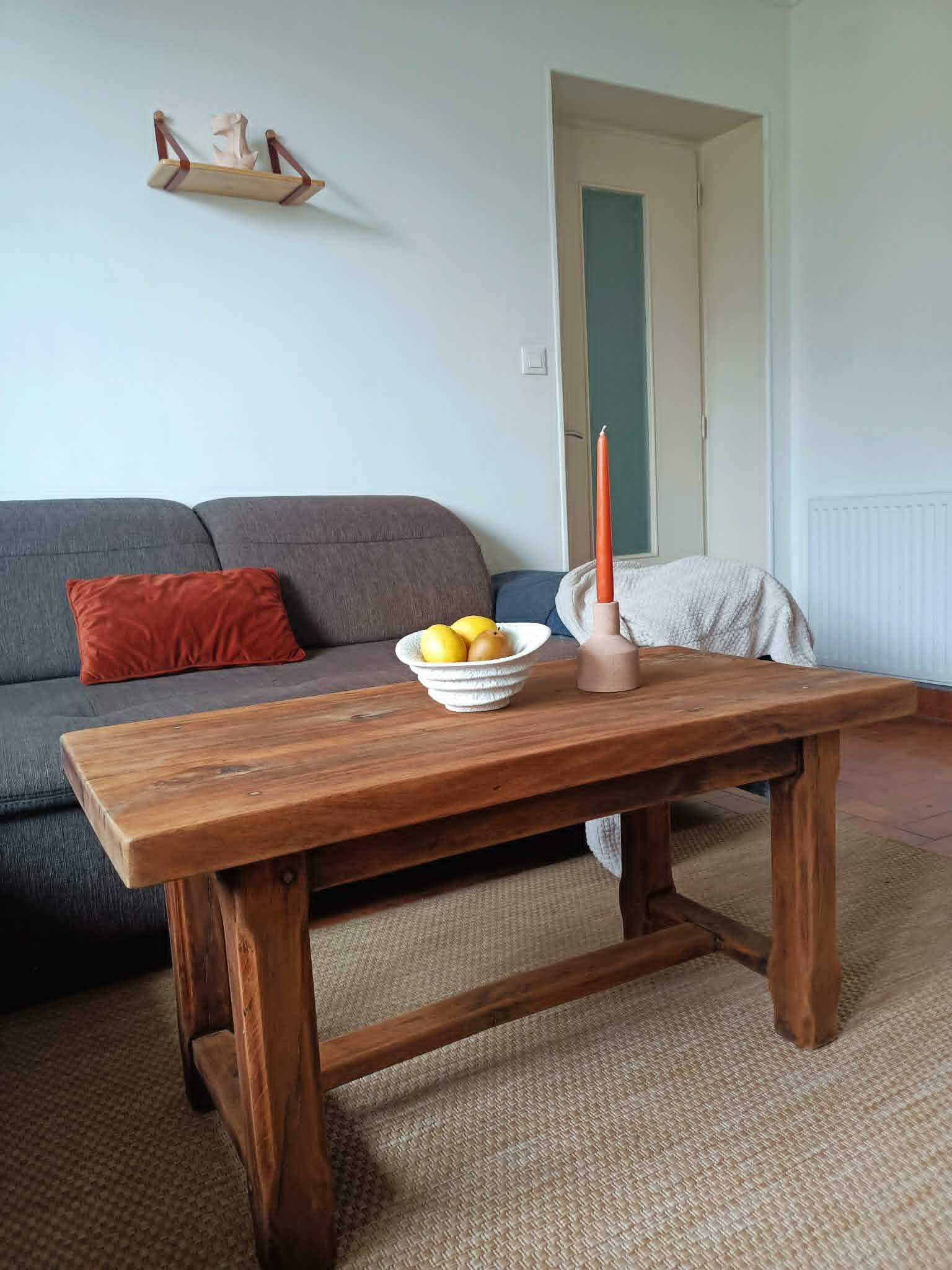 Table basse rustique en bois massif – Style Campagne Chic / Ferme