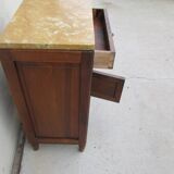Large art deco walnut bedside table