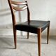 Scandinavian teak and faux leather chairs - set of 6