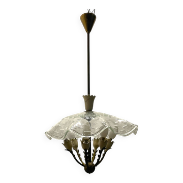 Suspension en verre de Murano des années 1950
