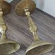 Vintage 19th century brass candlesticks - pair of patina candlesticks