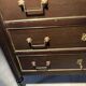 Commode with 3 drawers in Louis XVI style, marble and gilded bronze.