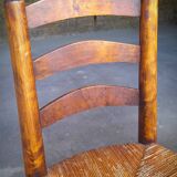 Set of 4 straw-covered brutalist chairs by George Robert