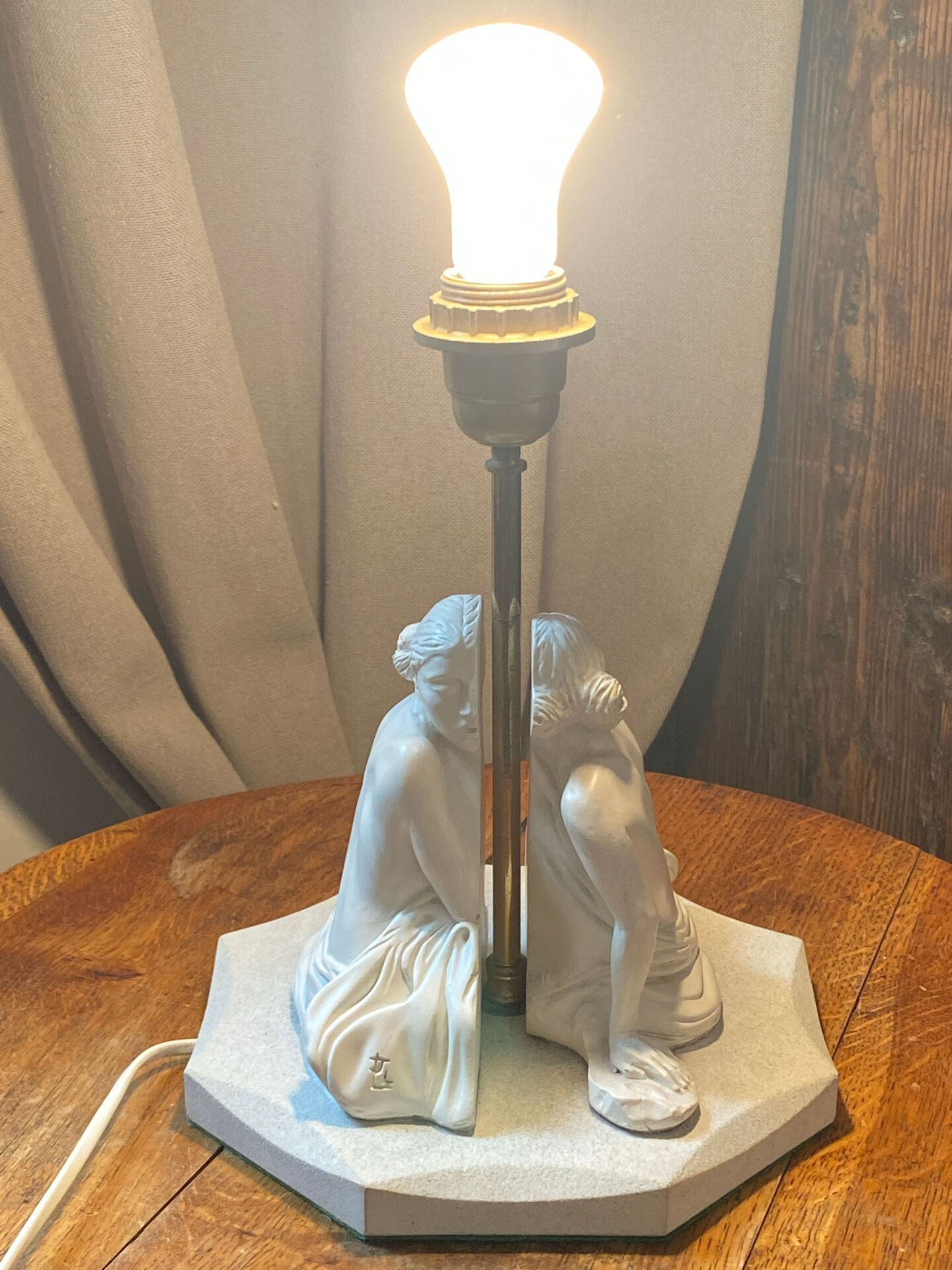 Table lamp, female figures