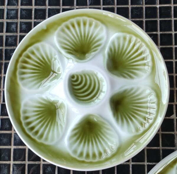 Ancien service à huîtres barbotine Moulin des Loups