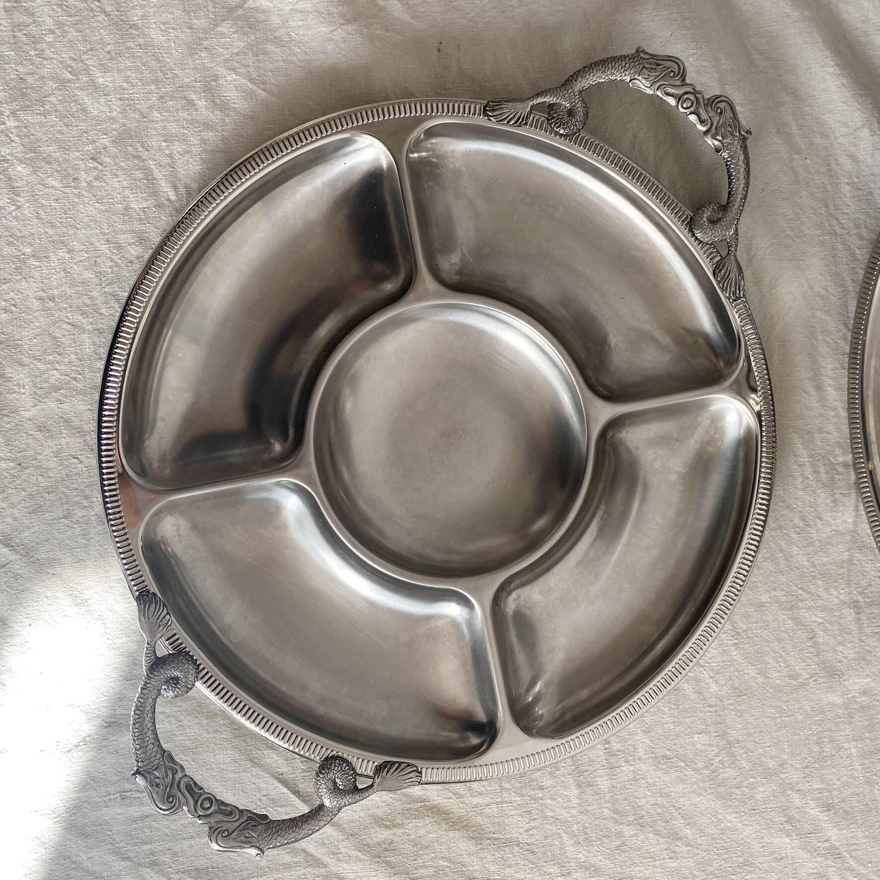 Mat stainless steel aperitif platter Jean Couzon