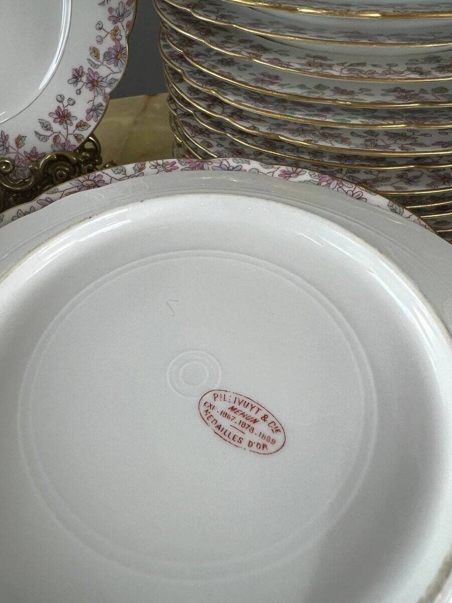 Pillivuyt & cie porcelain service 59 pieces, 19th century