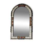 Miroir ethnique en os et pierre
