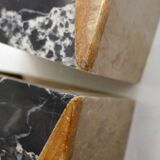 Art Deco bookends pair in marble and onyx.