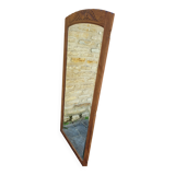 Art Deco oak mirror with bevelled glass from the 1930s.