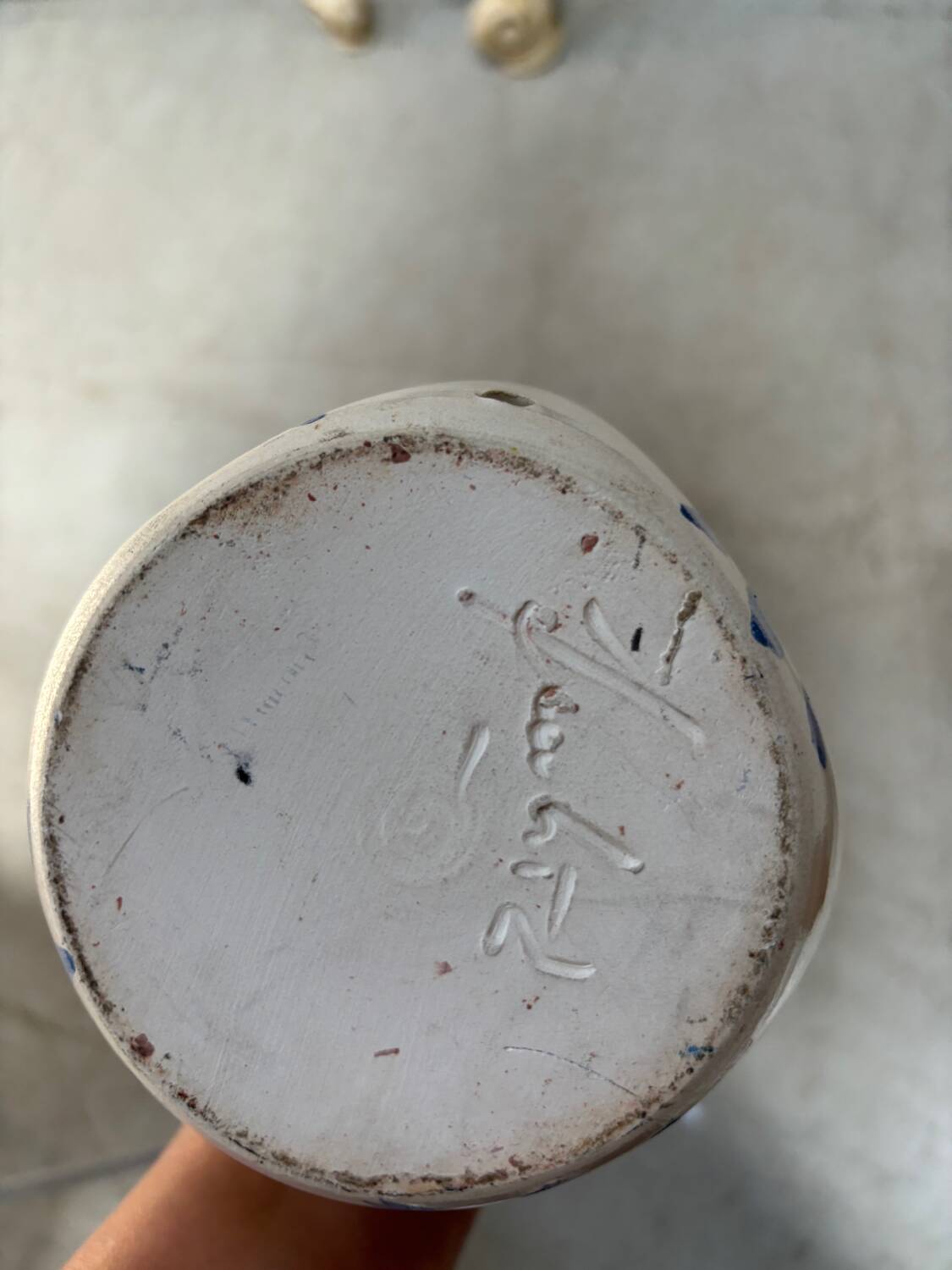 ceramic Vase decorated with Face 22cm